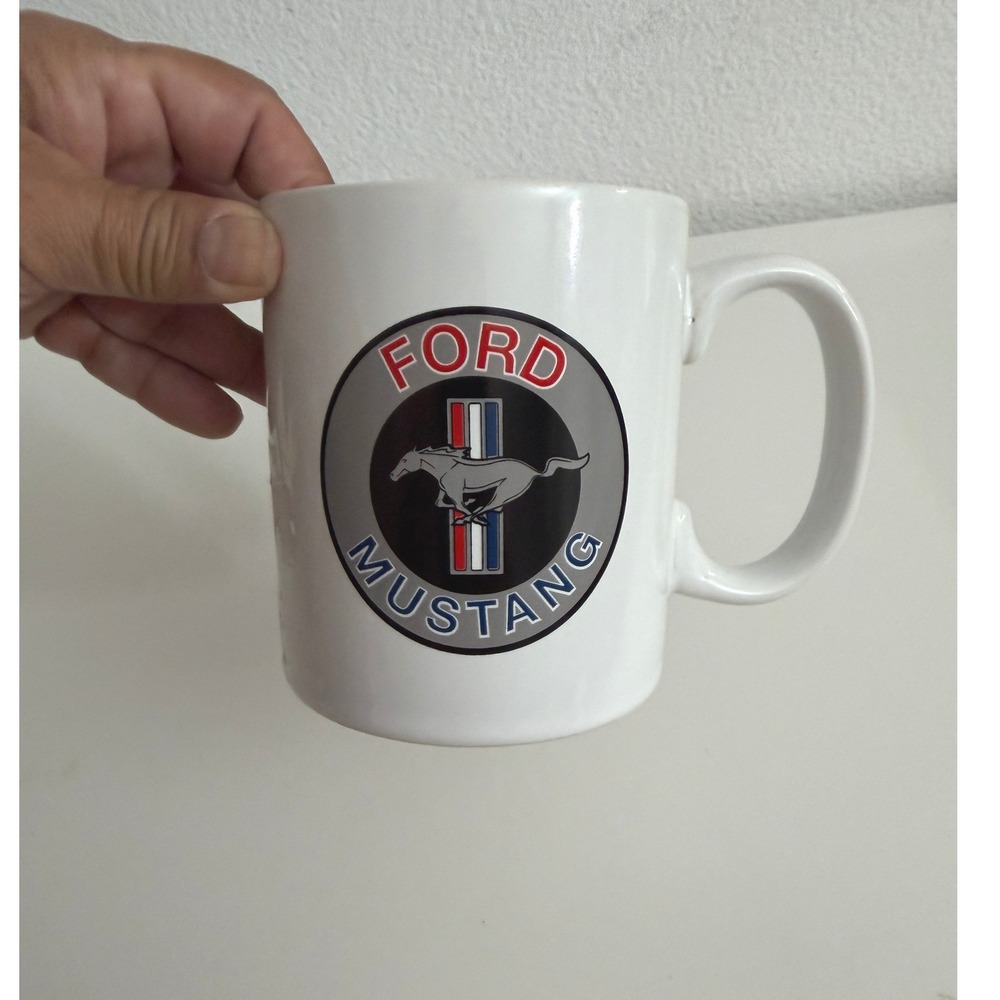 Ford Mustang Coffee Mug Open Road Brands White Ceramic Horse Logo Auto Gift